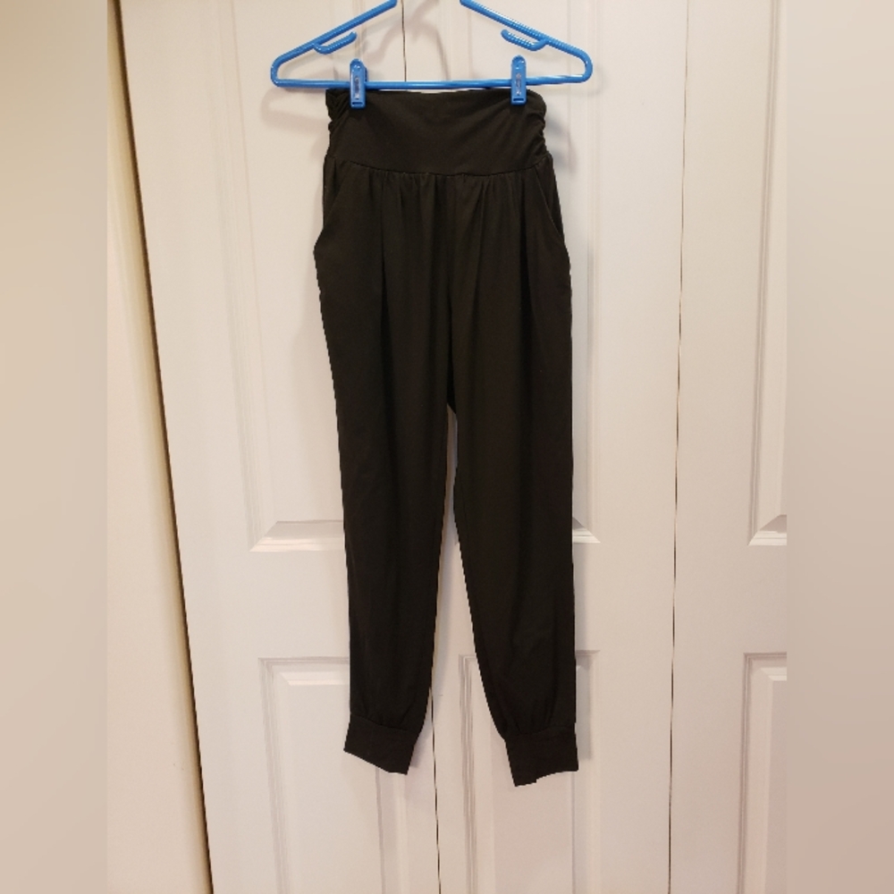 Mumu Real Cruise Jogger Pants Black Pull On Yoga Stretch Active Tapered Size S